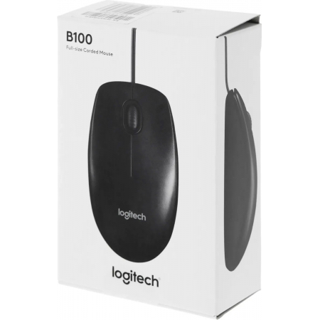 Мышь Logitech B100 Optical Black USB OEM (910-006605)