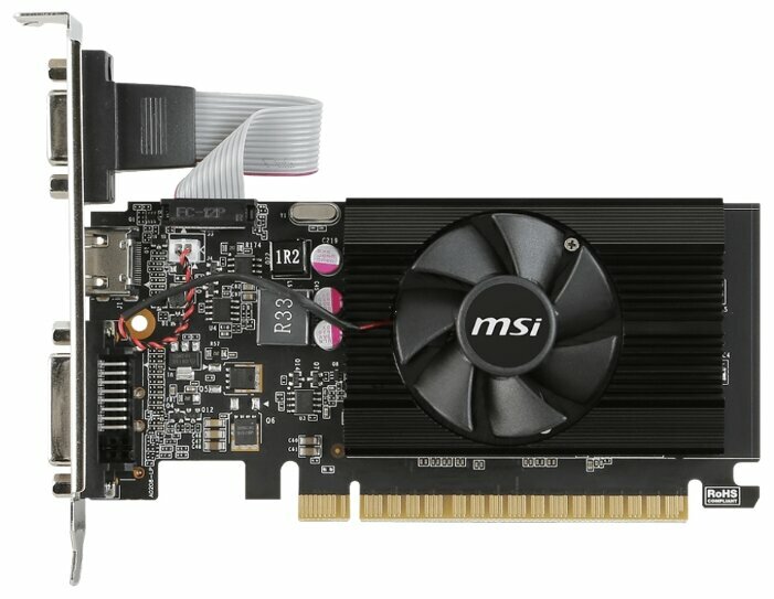 Видеокарта MSI GeForce GT 710 954Mhz PCI-E 2.0 2048Mb 1600Mhz 64 bit DVI HDMI HDCP Low Profile
