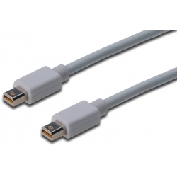 кабель mini-dp (20m/20m) 2 м (пакет) белый (digitus ak-340101-020-w)