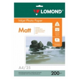 Бумага Lomond A4 200г/м2 25л матовая/матовая для струйной печати фото (0102052)