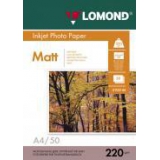 Бумага Lomond A4 220г/м2 50л матовая/матовая для струйной печати фото (0102144)