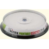 Диск CD-R Mirex 700 Mb 48-х printable Cake box 10